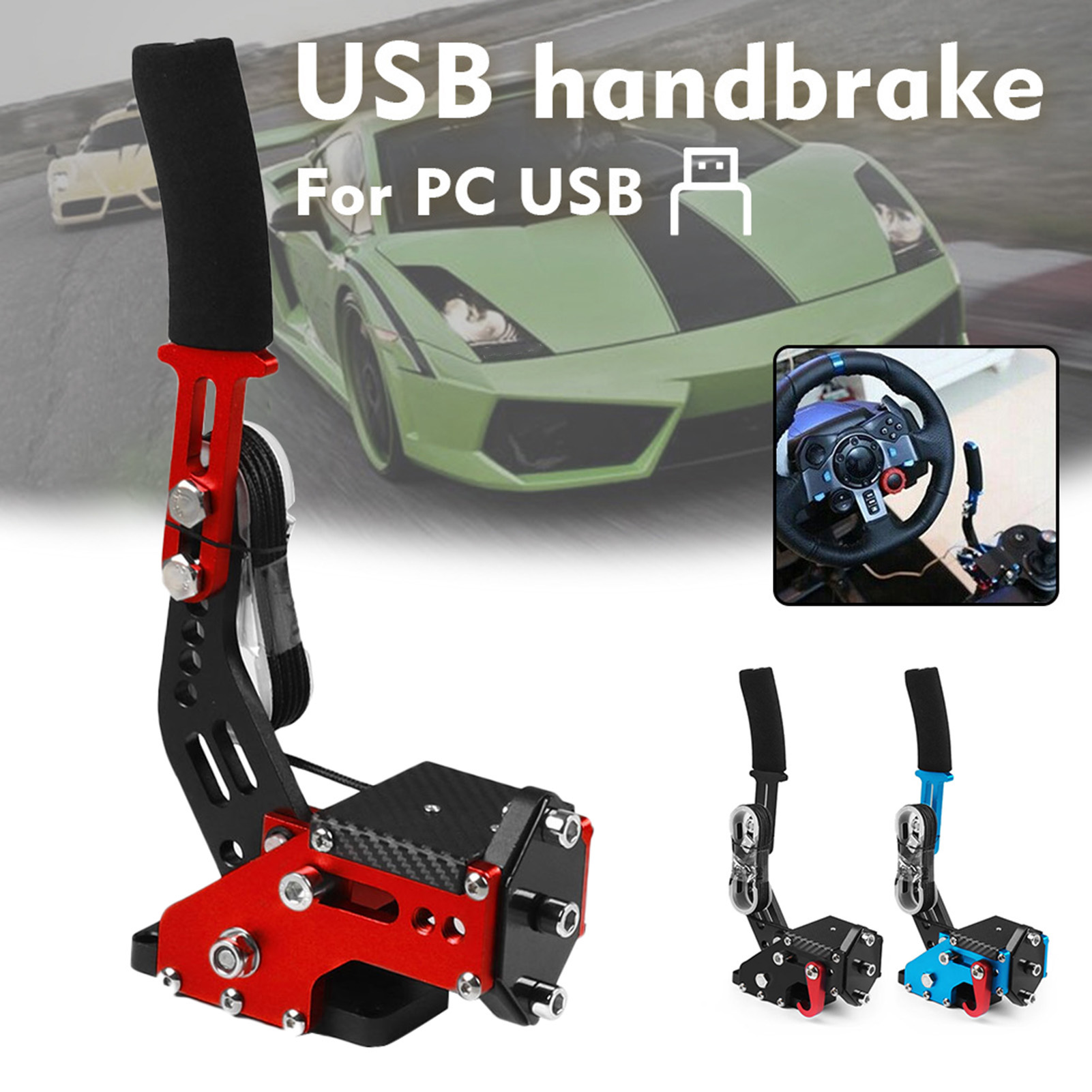 大人気大人気USB Handbrake, 14Bit PC USB Handbrake For Logitech Racing Games G27  G25 G29 T500 T300 Fanatecosw Lfs Dirt Rally (Black) PC用ゲームコントローラー 