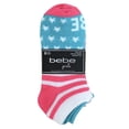 thumbnail image 2 of Bebe Girls No Show Socks - Girls - 6 Pack Assorted Colors, Shoe Size 10-4, (Group M: Stars & Stripes: Gray, White, Pink and Light Teal), 2 of 2