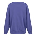 thumbnail image 5 of Vivianyo HD Women's Spring Fall Winter Deep V-Neck Pullover Sweatshirt, Womens Loose Casual Long Sleeve Stretch Hem Sweat Tops, Women's Purple, Sizes S-2XL, 5 of 5