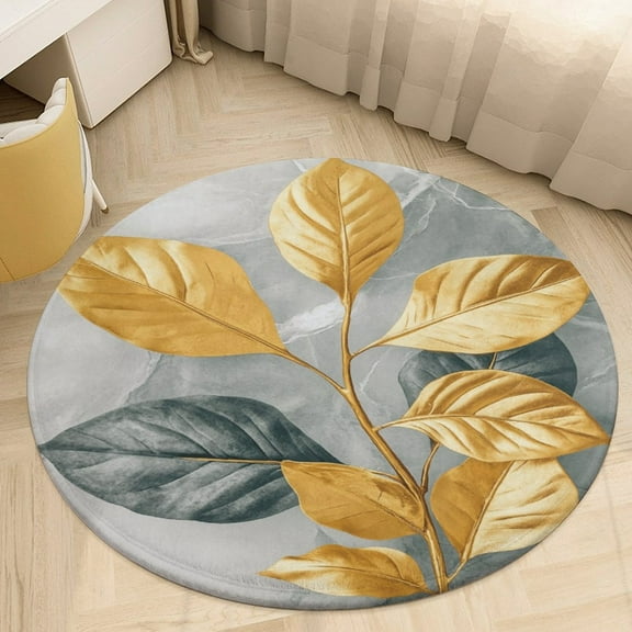Colorful Marble Grey Round Area Rugs for Bedroom Living Room, 4FT Soft Indoor Circle Carpets, Carpet Home Decor Floor Mat