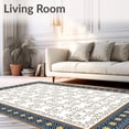 thumbnail image 2 of ODIKA 4'x6' Machine Washable Non-Slip Area Rug, Tile Mosaic Floor Covering with Scroll Work High Traffic Rug, Blue, 597791, 2 of 7