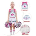 thumbnail image 4 of LOLANTA Girls Cheerleading Outfit Cheer Costume For Girls Sleeveless Crop Top&Skirt&Socks&Pom Poms, 4 of 6