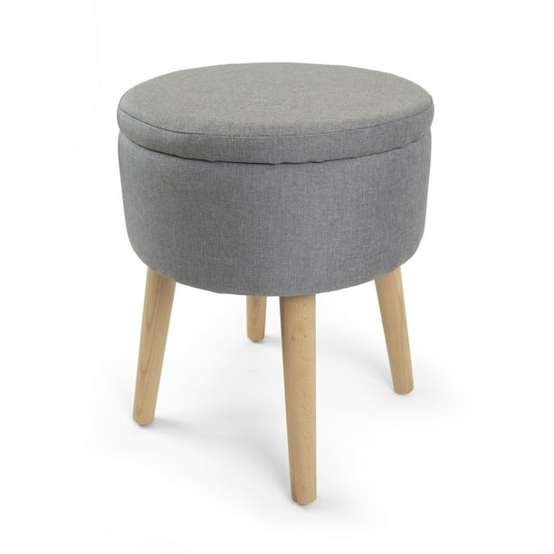 Humble Crew Ashton 14" Round Storage Ottoman with Tray