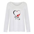 thumbnail image 4 of Blusa de manga larga de encaje estampado de moda para mujer Tops casuales con cuello en V Pompotops  FGAJ14570, 4 of 5
