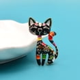 thumbnail image 3 of Black Multi Colored Cat Brooch, 3 of 3