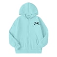 thumbnail image 5 of Cethrio Girls Zip up Hoodies Size 11-12 Years, Long Sleeve Printed Casual Lightweight Fleece‑Lined Girls Jackets Light Blue, 5 of 6