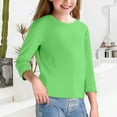 thumbnail image 2 of Ruyang Girls Lined Sweater Plain Crew Neck Soft Thin Pullover Tops Kids Fall Comfy Long Sleeve Sweater Clothes Lightweight, 2 of 9