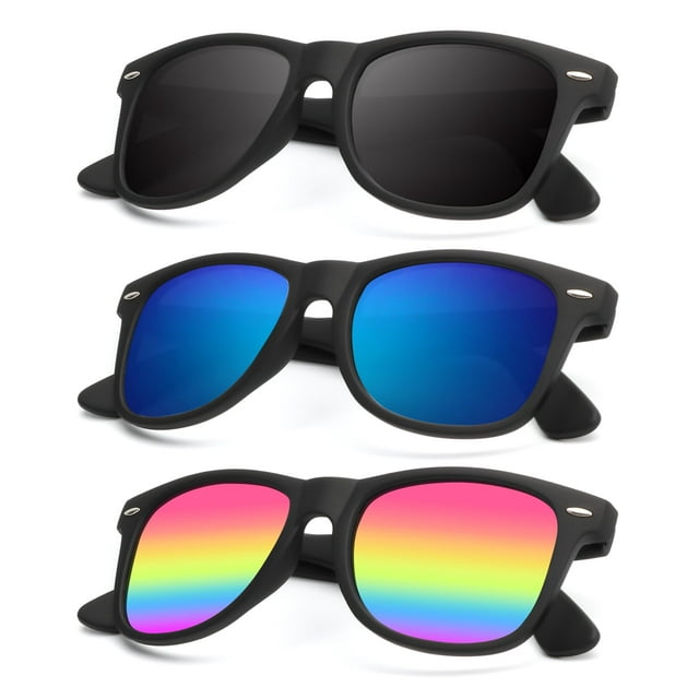 Gafas de sol KALIYADI polarizadas con acabado mate y bloqueo UV (paquete de 3)