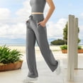 thumbnail image 4 of Women's High Waisted Wide Leg Lounge Pants with Drawstring and Pockets, 4 of 7