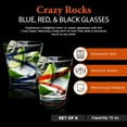 thumbnail image 6 of IMPULSE! Crazy Colored Swirl Drinking Glass Cups, Set of 6 (3 Red & 3 Blue, Rocks) - Transparent, 12oz Capacity - Colored Drinking Glasses, Cocktail Glassware for Whiskey & Mixed Drinks, 6 of 9