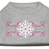 Pink Snowflake Swirls Screenprint Shirts Grey XS (8)