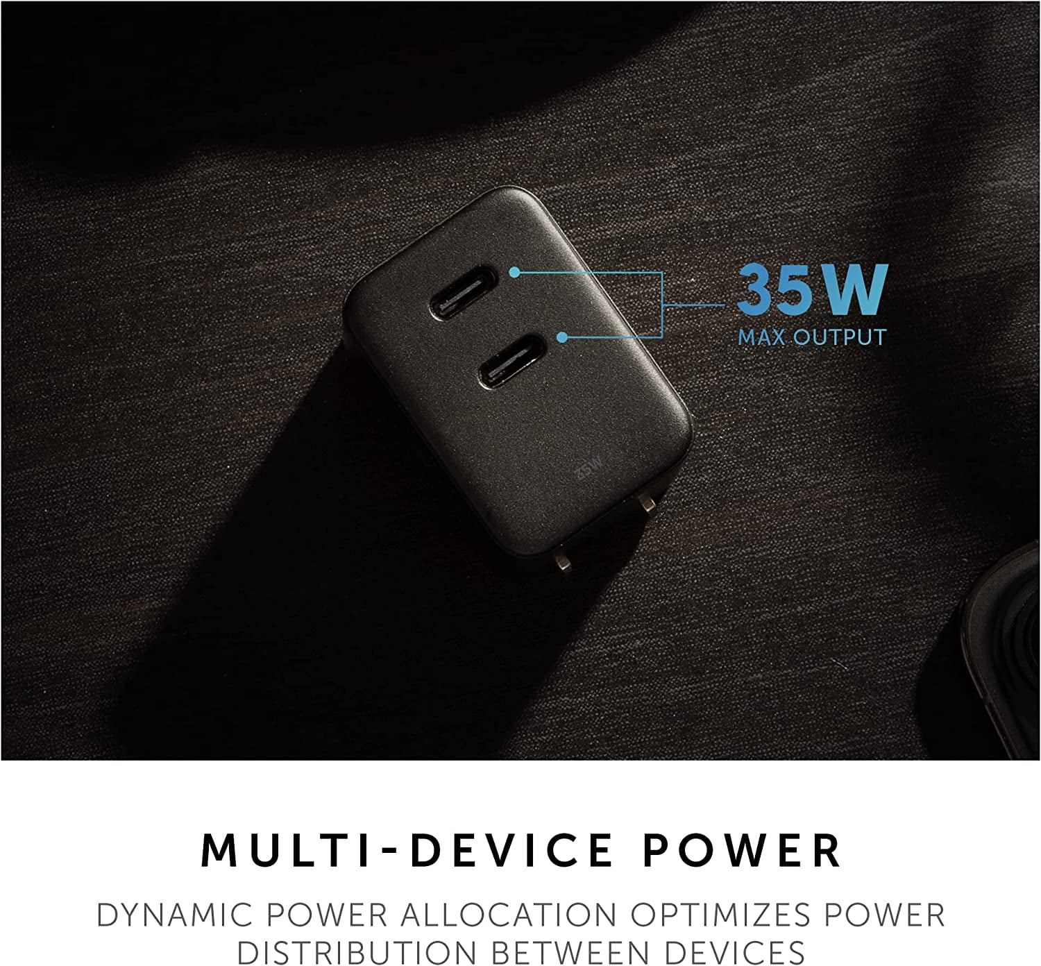 Native Union Fast GaN Charger PD 35W – Ultra-Compact Power Delivery Enabled USB-C US Plug (Black)
