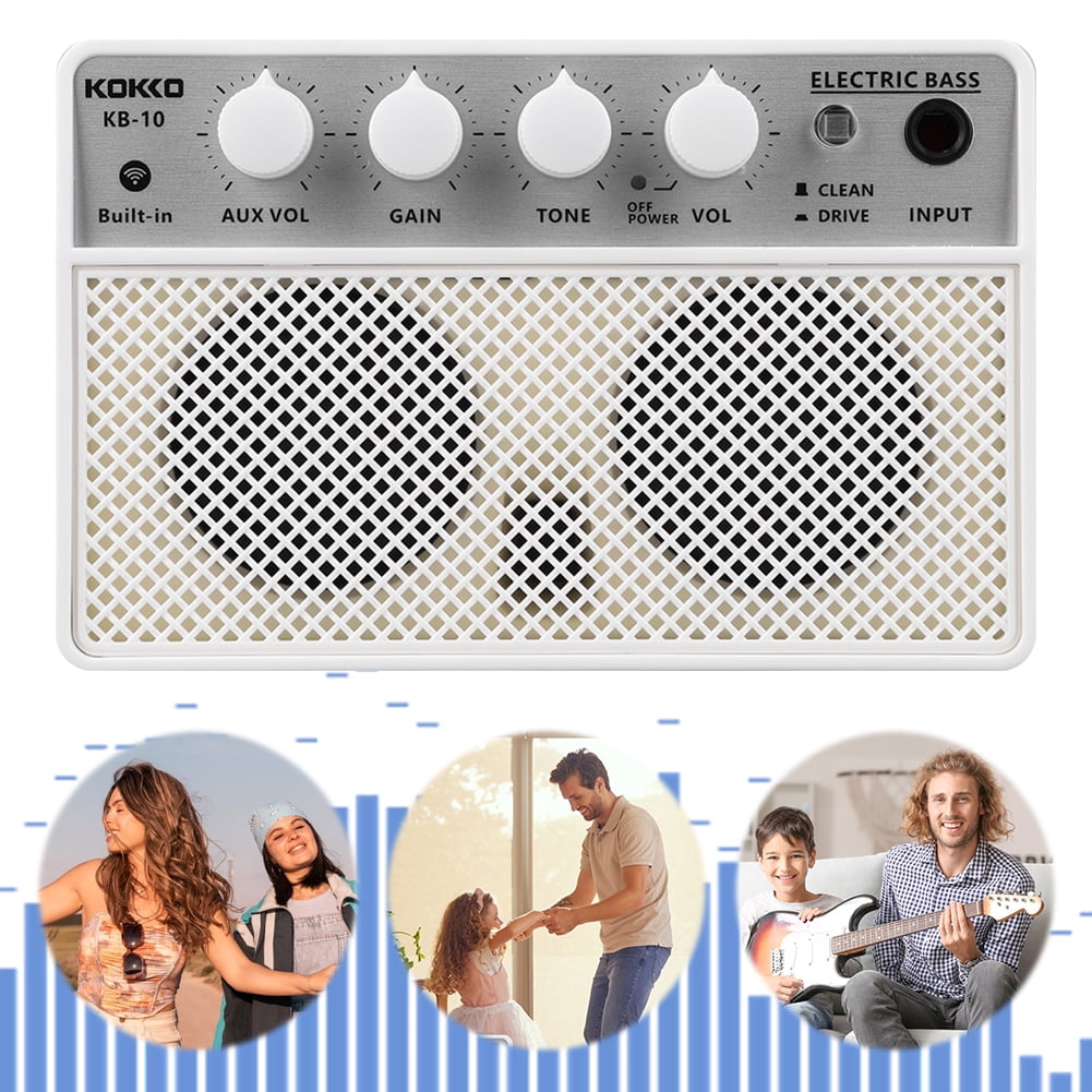 Yucurem Electric Bass Amplifier Bt Small Speaker Mini Bass Amplifier For Electric Bass Guitar Essential (A)
