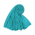 thumbnail image 2 of VV AVEORS Stretch Jersey Hijab Scarf For Women Lightweight Breathablel Head Wrap Long Soft Turban Muslim Head Scarves Wraps Cyan, 2 of 3