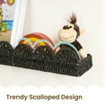 thumbnail image 4 of Sunlit Scalloped Nursery Bookshelf, Set of 2, Picture Ledge Shelf for Wall Decor, Woven Natural Fibre Floating Shelves for Books, Toys, Photo Frames, Nursery, Boho Modern Farmhouse Book Shelf, Black, 4 of 8