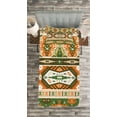 thumbnail image 3 of Ambesonne Tribal Quilted Bedspread Set 2 Pcs, Aztec Mayan Style Stripe, Twin Size, Green Brown Amber, 3 of 3