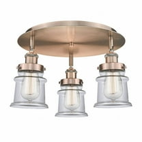 Innovations Lighting Canton - 3 Light 17" Flush Mount Clear/Antique Copper