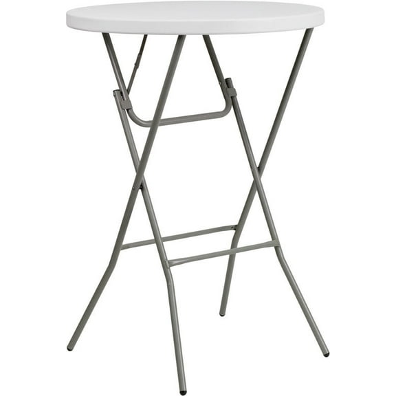 TitanPRO™ Plastic Folding Cocktail Table 32 Round - Granite White