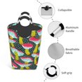 thumbnail image 4 of Bingfone Green Mushroom Laundry Hamper,Large Canvas Fabric Lightweight Storage Basket Toy Organizer Dirty Clothes Collapsible, 4 of 6