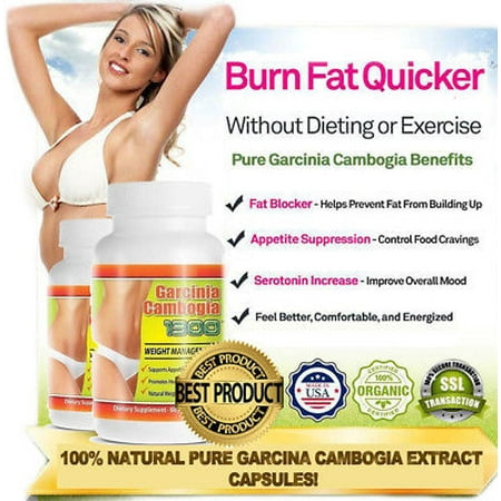 100% Pure Garcinia Cambogia 1300 mg 60% HCA Weight Loss Fat BURNER Diet