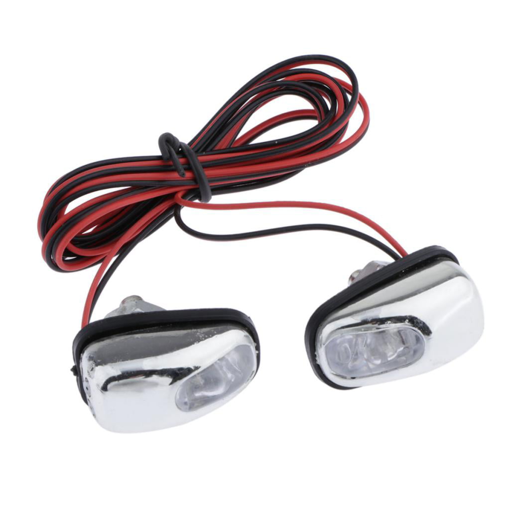 Car LED Light Wiper Hood Windshield Water Spray Nozzle Washer Lamp 12V 1 Pair 