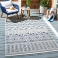 thumbnail image 3 of SAFAVIEH Machine Washable Rug Indoor/Outdoor Bermuda Collection - Bermuda Jacinth Geometric Machine Washable Indoor/Outdoor Area Rug, Cream/Navy, 4' x 6', 3 of 12