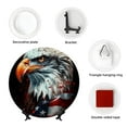 thumbnail image 4 of Daiia USA Bald Eagle Printed Pattern Ceramic Plate Dinner Plates Bone China Decorative Plates with Display Stand Art Ceramic Ornaments for Wall Hanging Decoration-7in, 4 of 6