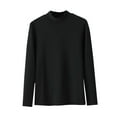 thumbnail image 1 of SROBPTY Longues Chemises à Manches pour Femmes, Mode Décontractée Col Rond Construction Interne Couleur Unie Chemise Manches Longues Noir, G, 1 of 3