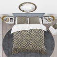 thumbnail image 2 of Designart 'Golden Luxury Metallic Geometrics VIII' Mid-Century Modern Duvet Cover Set, 2 of 4