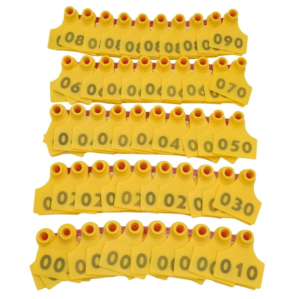 100 UDS. Etiqueta de Oreja de Vaca de Cerdo de Tpu Número 001-100 Accesorio de Ganado para granja