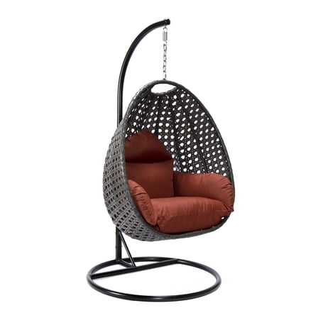 HomeStock Elegant Escape Charcoal Wicker Hanging Egg Swing Chair