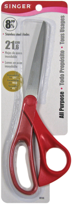 Singer Bent Scissors, 8-1/2', Contoured Red Handle