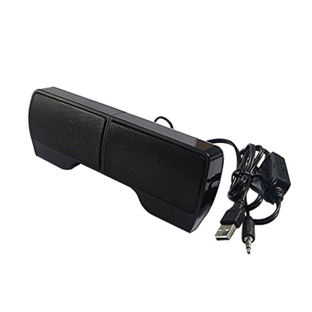 Tholdsy Altavoces estéreo USB con clip Línea alimentada Home Office Audio Reproductor de música Barra de sonido con altavoz de clip Laptop Notebook PC Cables de audio/vídeo