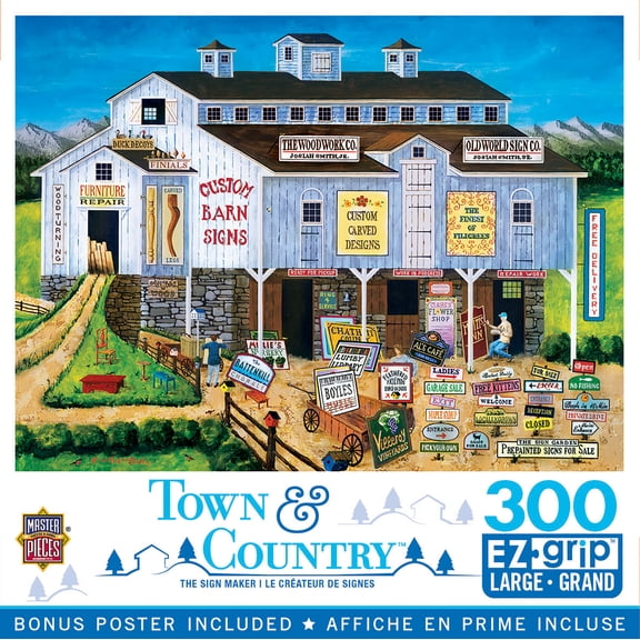 MasterPieces 300 Piece EZ Grip Jigsaw Puzzle - The Sign Maker - 18"x24"