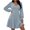 Light Blue, variant on Tqcoqu Women's Ribbed Knit Tiered Mini Dress,V Neck Lantern Long Sleeve Flowy Ruffle A Line Fall Casual Dress