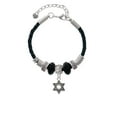 thumbnail image 2 of Delight Jewelry Silvertone Star of David with Beaded Border Middle Sister Celtic Knot Leather Bead Bracelet, 7"+2" Extender, 2 of 4