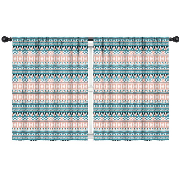 Blackout Kids Curtains,Pink and Blue Geometric Striped Pattern Childrens Insulated Curtains Set Of 2,Bedroom Essentials,Toddler Room Decor 42x54in(106x137cm)