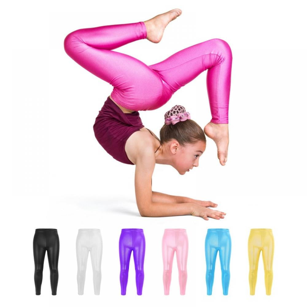 SILVERCELL Kids Girls Dance Pants Gymnastic Shiny Metallic Dance