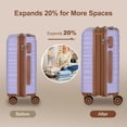 thumbnail image 5 of SUNSPIRE 26 Inch Checked Luggage Hardshell Medium Suitcase with Double Spinner Wheels, Scratch-Resistant Hardside Luggage with YKK Zipper Purple, 5 of 10