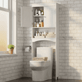 thumbnail image 3 of Over-the-Toilet Storage Cabinet with Adjustable Shelf, Aiho 66" Bathroom Space Saver Storage Cabinet, Freestanding - White, 3 of 6
