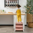 thumbnail image 5 of Gymax Three-Step Stool for Toddlers Children Step up Leaning Helper w/Safety Handles Pink, 5 of 10