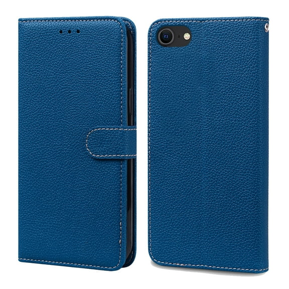 Dteck iPhone 7 Solid Color Wallet Case,PU Premium Leather Flip Kickstand Ultra-Slim Cover for iPhone for iPhone 7/ 8 / SE 2020 4.7 inch,Darkblue
