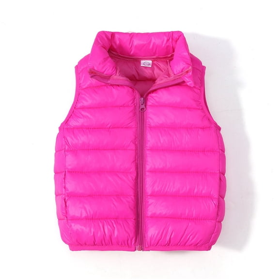 GYRATEDREAM Kids Toddler Puffer Down Vest for Boys Girls Winter Warm Sleeveless Padded Jacket Unisex Stand Collar Outerwear 3-10T