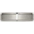 thumbnail image 3 of Titanium Brushed Center 6mm Ridged Edge Band (Size 12) Made In China tb10-12, 3 of 5