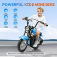 thumbnail image 3 of M optimized Electric Motorcycle for Kids, 24V 250W Kids Electric Dirt Bike, Two Speed Max Up to 14MPH & 60 Minutes Continuous, with LED Lights, Leather Seat, Rear Brake, Electric Motorbike for Teens, 3 of 6