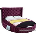 thumbnail image 2 of Meridian Furniture Luxus Purple Velvet Full Bed, 2 of 5