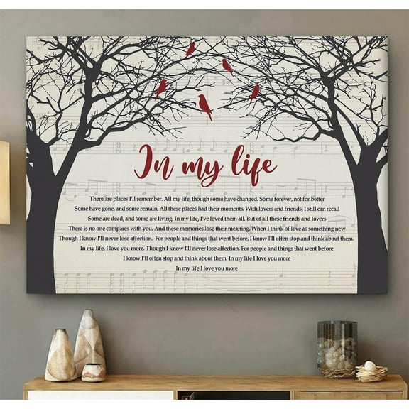 DIANANA In My Life Beatles Lyrics Wall Art, Sentimental Song Quote Print, Music Lover Hobby Decor, Family Memories Sign