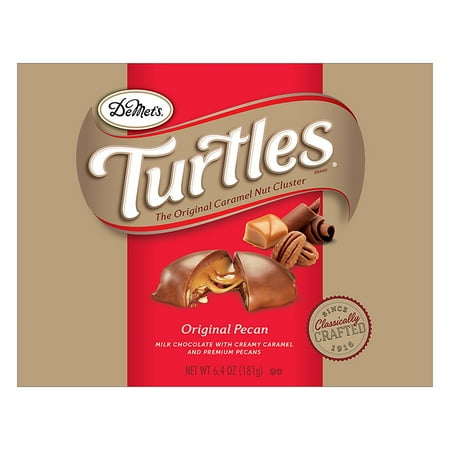 Pecan Fudge Gift Box - Turtles Original Lay Down Box Caramel, Premium Pecans Covered in Milk Chocolate6.0 oz.(pacck of 1)