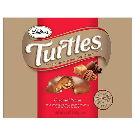 Turtles Original Lay Down Box Caramel, Premium Pecans Covered in Milk Chocolate 6.0