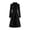 Black, variant on Women's Gothic Blouse Long Sleeve High Neck Ruffle Button Down Collared Asymmetric Wrap Coat Dressy Elegant Party Halloween Irregular Hem Tops Black S